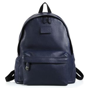 COACH Men's Blue Refined Pebbled Leather Backpack BRAND NEW